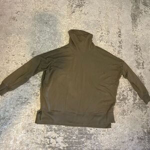 Aerie Cowl Neck Oversized Sweatshirt Women's Size XS Cotton Blend Forest Green